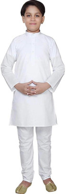 FMSE Boys Festive & Party Kurta and Pyjama Set(White Pack of 1)