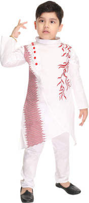 new gen Baby Boys Festive & Party Kurta and Pyjama Set(White Pack of 1)
