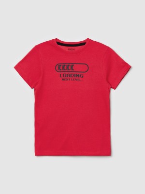 MAX Boys Solid Pure Cotton T Shirt(Red, Pack of 1)