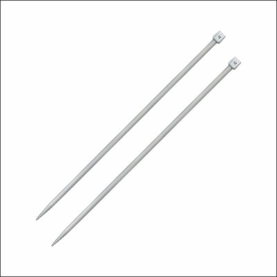 Jyoti Knitting Pin - Aluminium (2 Pairs of Flat Knob Pins of 10 Inches / 25cm of Size 12) Knitting Pin(Pack of 4)