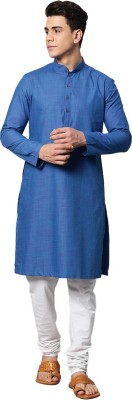 Manthan Men Self Design Ethnic Dress Kurta(Blue)