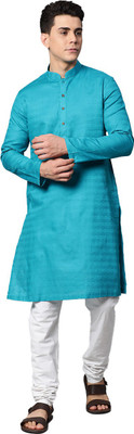 Manthan Men Self Design Straight Kurta(Light Green)