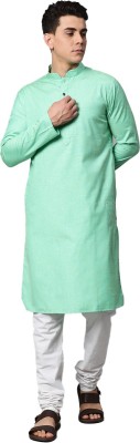 Manthan Men Self Design Straight Kurta(Green)