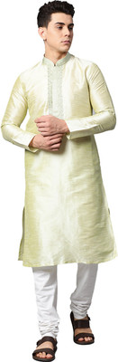 Manthan Men Solid Straight Kurta(Light Green)