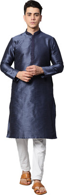 Manthan Men Solid Straight Kurta(Blue)