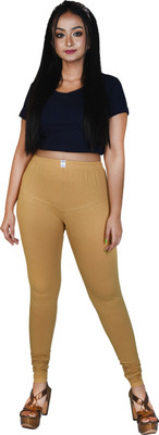 Le-Soft Churidar  Western Wear Legging(Beige, Solid)