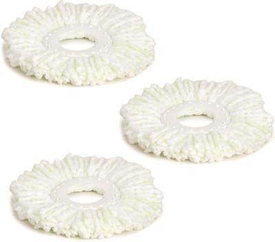 APB estore Spin Mop Microfiber Refill, Spin Mop Refill Set of 3 only Mop Refill(White)