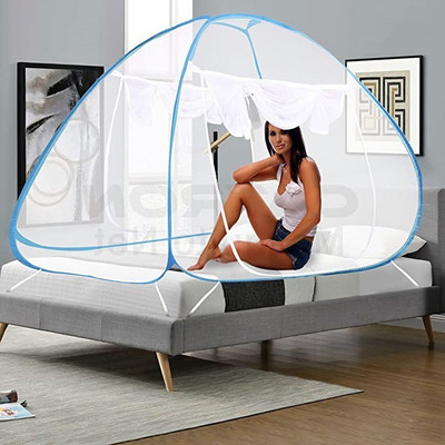 Comfortnet HDPE - High Density Poly Ethylene Adults Washable HDPE - High Density Poly Ethylene Adults Washable Double Bed Mosquito net. BL131 Mosquito Net(Blue & White, Tent)
