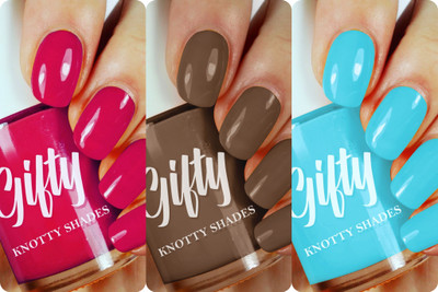GIFTY No Toxin Nail Lacquer Traveller Combo Pack of 3 Spoiled diva,Ocean sparkle,Above the sky(Pack of 3)