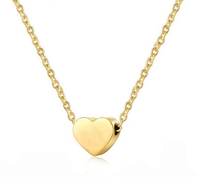 RVM Jewels Small Tiny Heart Shape Pendant Necklace for Girls and Women Plated Gold Gold-plated Alloy