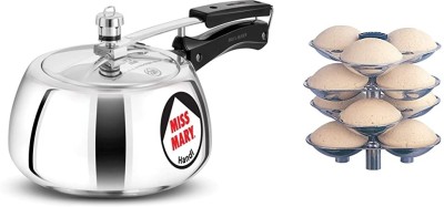 Hawkins MISS MARY HANDI 3 LTR Pressure Cooker with Idli Stand (MMH30+ID12S) 3 L Inner Lid Pressure Cooker(Aluminium)