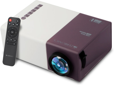 ZEBRONICS ZEB-PIXAPLAY 11 LED With FHD1080p Support, Built In Speaker,Dual Power Input (1500 Lm) Portable Projector  (White) For Rs. 6499 @ 55 %
