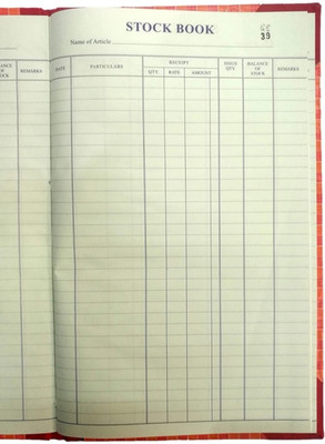 R K SALES Stock Book 90 Pages, Pack of 1 1-Part Stock Register(1 Sets)