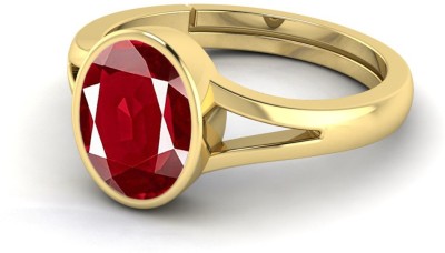 TODANI JEMS 9.25 Ratti Natural Ruby Manik Birthstone/Astrology/Rashi Ratan Adjustable Brass Ruby Ring