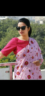 Jashvita Printed, Color Block, Blocked Printed Handloom Pure Cotton Saree(Multicolor)