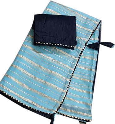 Sisa Enterprise Embroidered Bollywood Net Saree(Light Blue)