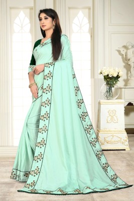 Fashion Paradise Embroidered, Self Design Banarasi Silk Blend Saree(Green)