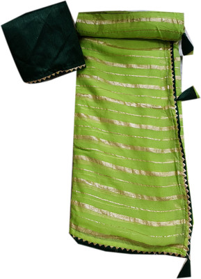 Stylish Sarees Solid/Plain Bollywood Georgette, Chiffon Saree(Light Green)