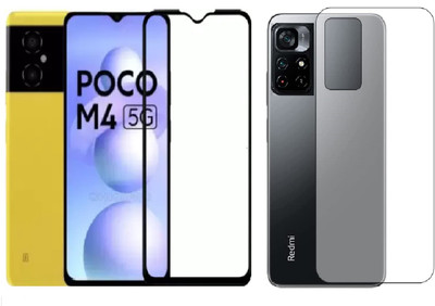 Bai and kaka Edge To Edge Tempered Glass for Poco M4 5G(Pack of 1)