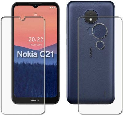 DOWRVIN Front and Back Tempered Glass for Nokia C21(Pack of 2)