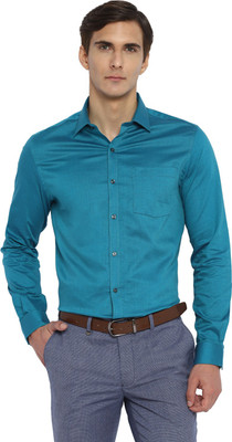 TURTLE Men Solid Formal Dark Blue Shirt