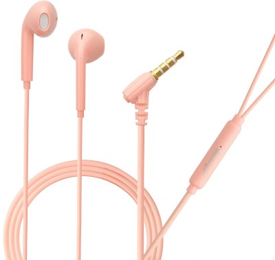 Hitage HB-759 Tangle Free Stereo Music HD Calls Multi colors Earphones Wired Headset(Pink, In the Ear)
