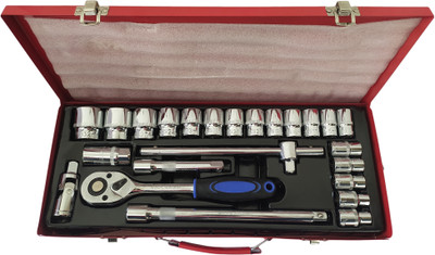 Inditools 24Pcs 1/2inch Ratchet Socket Wrench Spannar Tool Goti Set car repair tool kit Socket Set(Pack of 24)