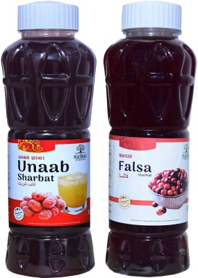 NATRAJ The Right Choice Falsa & Unaab Sharbat 1500 Ml (Pack of 2 x 750 ml Bottle) Falsa, Unaab(1500 ml, Pack of 2)