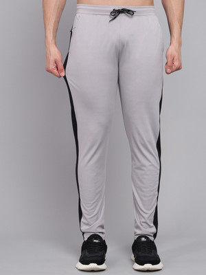 JERKYN Striped Men Silver Track Pants