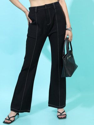 Tokyo Talkies Regular Fit Women Black Trousers