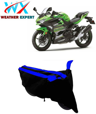 WEATHER EXPERT Two Wheeler Cover for Kawasaki(Ninja 400, Black, Blue)
