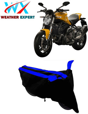 WEATHER EXPERT Waterproof Two Wheeler Cover for Ducati(Monster 821, Black, Blue)