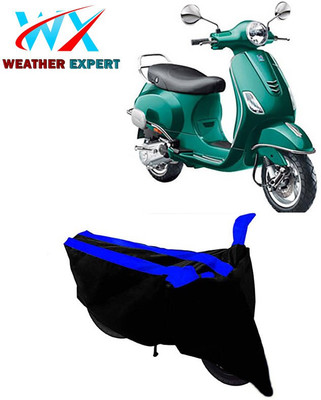WEATHER EXPERT Waterproof Two Wheeler Cover for Vespa(Vespa VXL 150, Black, Blue)