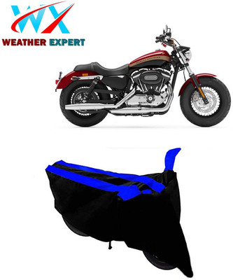 WEATHER EXPERT Two Wheeler Cover for Harley Davidson(1200 Custom, Black, Blue)
