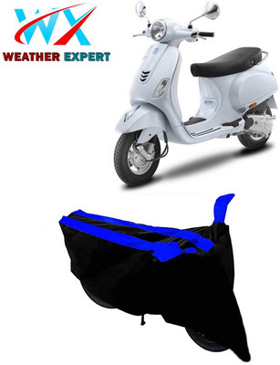 WEATHER EXPERT Two Wheeler Cover for Vespa(Vespa LX 125, Black, Blue)