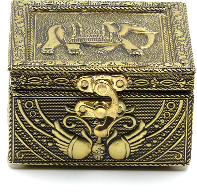 Macsen Handicraft Jewellery Box Bangle Box, Earrings Box, Necklace Box Vanity Box, Jewellery Box Vanity Box(Coper, Golden)