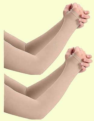 GUNGUN Cotton Arm Sleeve For Men & Women(Free, Beige, Black)