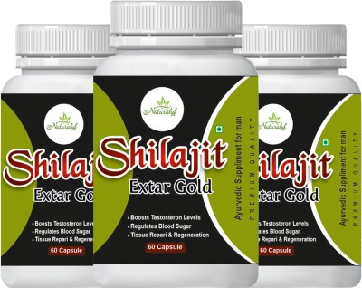 naturalyf Shilajit Extra gold Resin Supports Strength, Stamina And Energy For Men&Women(Pack of 3)