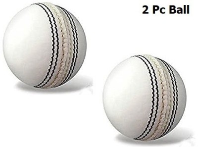 HHS SPORTS Cricket white Leather Ball Cricket 2 Pc Ball (Pack of 2, White) Cricket Leather Ball(Pack of 2, White)