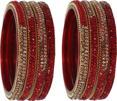 SHYCHOO BLASTS Glass Zircon Bangle Set(Pack of 8)