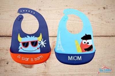The Little Lookers Silicone Feeding Bib with Adjustable Strap, Waterproof, Easy to wash, Stain Proof | BPA Free/Soft Material Bibs with Tray/Food Catcher (Navy Blue & Sky Blue', Pack of 2)(Navy Blue & Sky Blue)