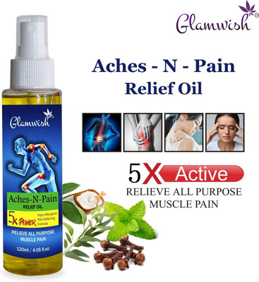 Glamwish Aches-N-Pain Relief Oil With 5X Power For All Purpose Joint & Muscle Pains Liquid(120 ml)