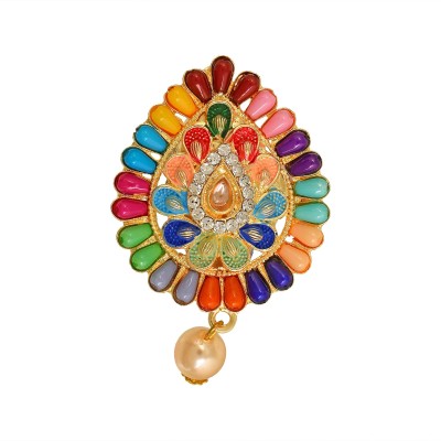 RN Multi Stone Peacock Design Saree Pin, Dupatta Pin, Safety Pin, Brooch Women Brooch(Multicolor)