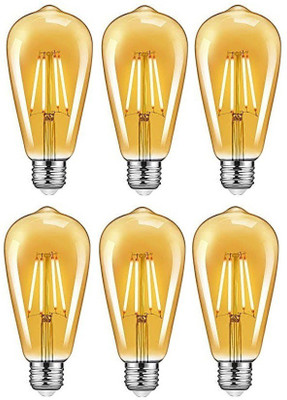 Ahuja International 4 W Basic Standard E27 LED Bulb(Yellow, Pack of 6)