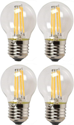 Ahuja International 4 W Basic Standard E27 LED Bulb(Yellow, Pack of 4)