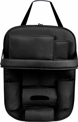 ALLEXTREME Universal PU Leather Auto Car Back Seat Organizer for Kids Toy with Foldable Dining Table Tray, Storage Pocket, Bottle and Tissue Paper Holder Car Storage Bag(0 L)