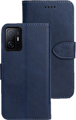 BOZTI Flip Cover for Xiaomi 11T Pro 5G(Blue, Grip Case, Pack of: 1)