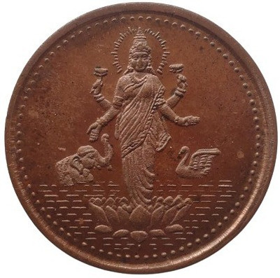 COINS WORLD MATA LAXMI JI RARE LUCKY /WEALTHY / AUSPICIOUS 50 GRAMS BIG COPPER TEMPLE TOKEN Modern Coin Collection(1 Coins)