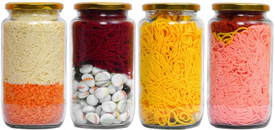 MOOZICO Glass Grocery Container  - 1000 ml(Pack of 6, Clear)