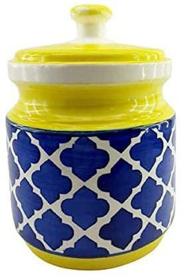 Luminescence Enterprises Ceramic Pickle Jar  - 1250 ml(Yellow)
